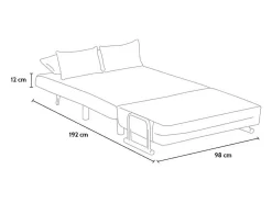 Sillón Sofá Cama Plegable Reposabrazos de tela Deborah Twin Dos Plazas - Gris
