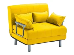 Sillón Sofá Cama Plegable Reposabrazos de tela Deborah Twin Dos Plazas - Amarillo