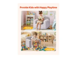 Sillón SucceBuy para Niños Cómodo, Silla Infantil de Espuma con Reposabrazos y Asa, Sofá para Niños Pequeños Removible, en Esponja 28D y Peluche