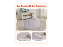 Sillón SucceBuy para Niños Cómodo, Silla Infantil de Espuma con Reposabrazos y Asa, Sofá para Niños Pequeños Removible, en Esponja 28D y Peluche