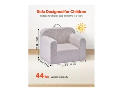Sillón SucceBuy para Niños Cómodo, Silla Infantil de Espuma con Reposabrazos y Asa, Sofá para Niños Pequeños Removible, en Esponja 28D y Peluche