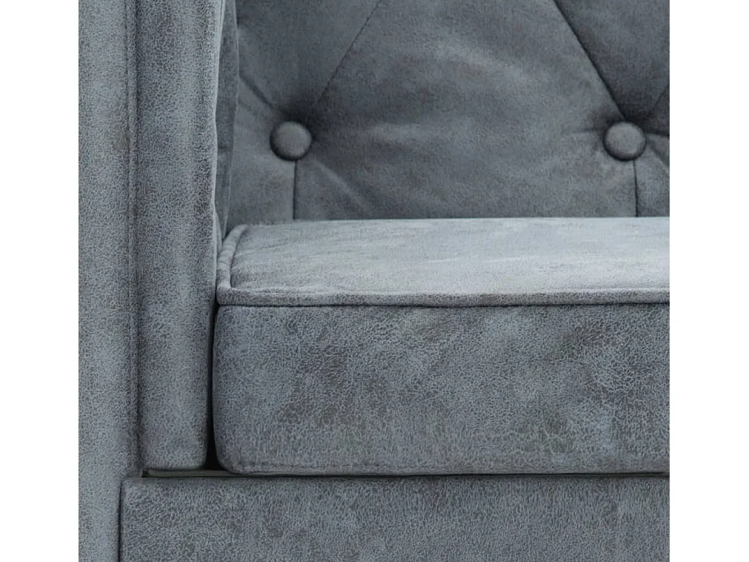 Sillón tapizado de tela gris