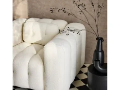 Sillón tapizado en tejido borreguito, 1 plaza crema