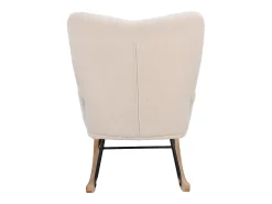 Sillón tapizado, estampado de cuadros suaves, para salón, dormitorio, mecedora, capacidad de peso 120 kg, color beige.