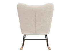 Sillón tapizado, estampado de cuadros suaves, para salón, dormitorio, mecedora, capacidad de peso 120 kg, color beige.