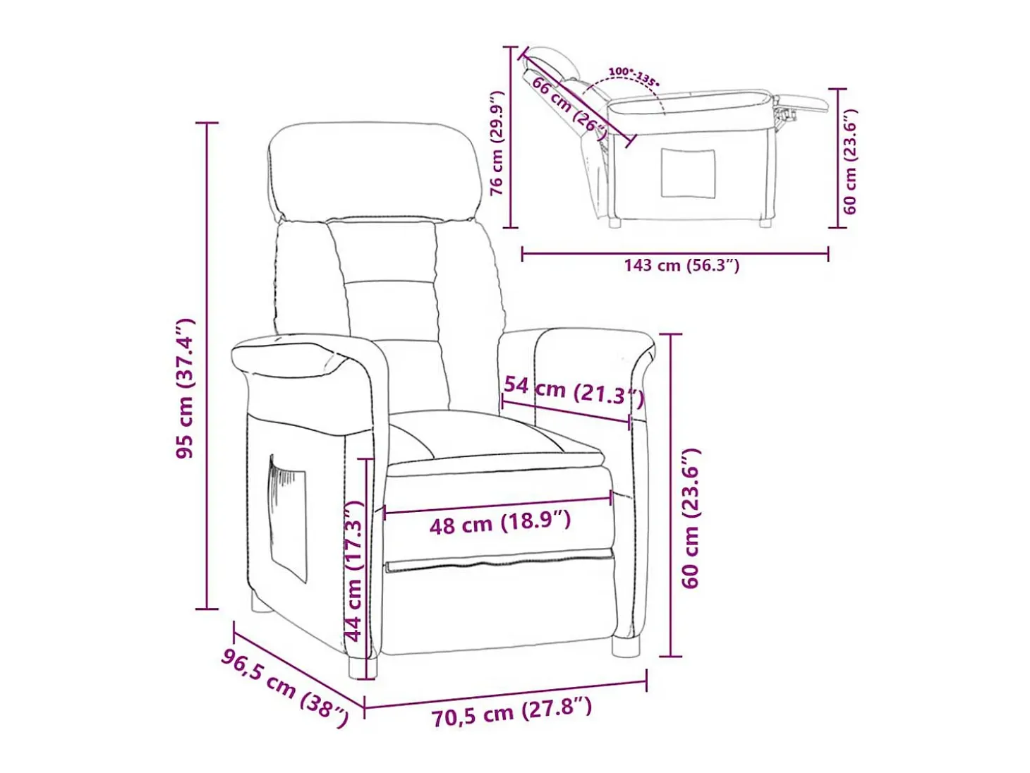 sillón Taupé 96,5 x 70,5 x 95 cm Microfibra
