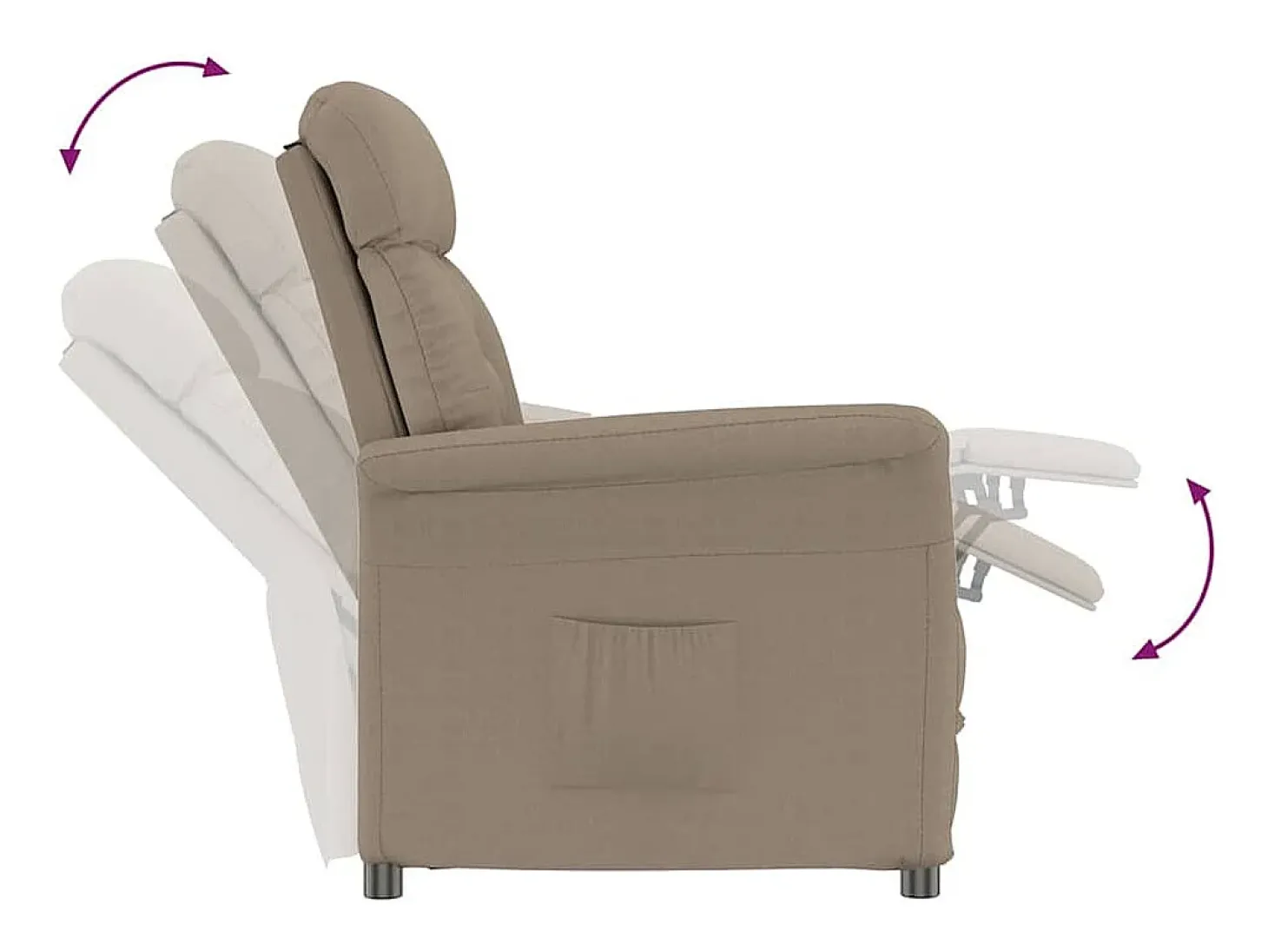 sillón Taupé 96,5 x 70,5 x 95 cm Microfibra