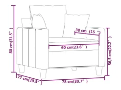 Sillón Taupe 60 cm Tela