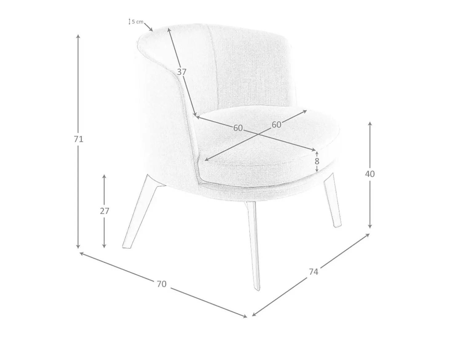 Sillón tela crema 5108 ANGEL CERDA