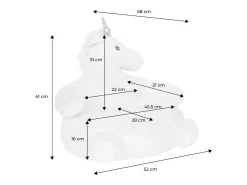 Sillón unicornio para niños rose / blanc