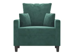 Sillón Verde Oscuro 60 cm Terciopelo