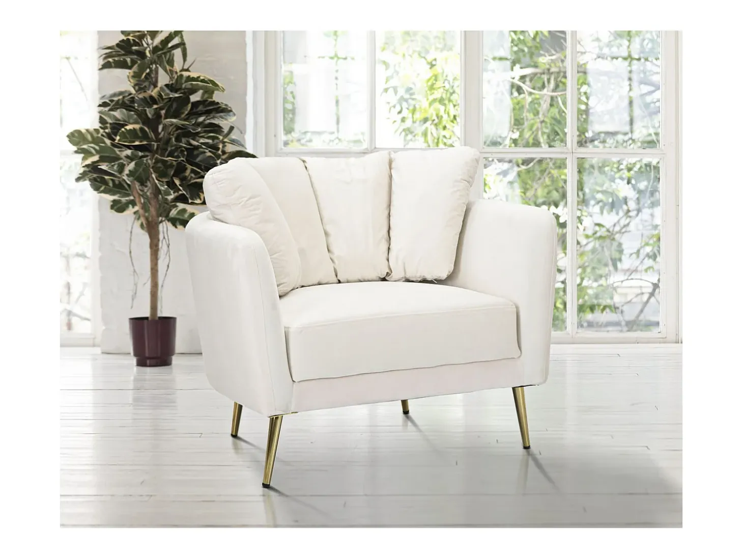 Sillón VKH324, Beige, 88x77x74 cm, Kendra Home