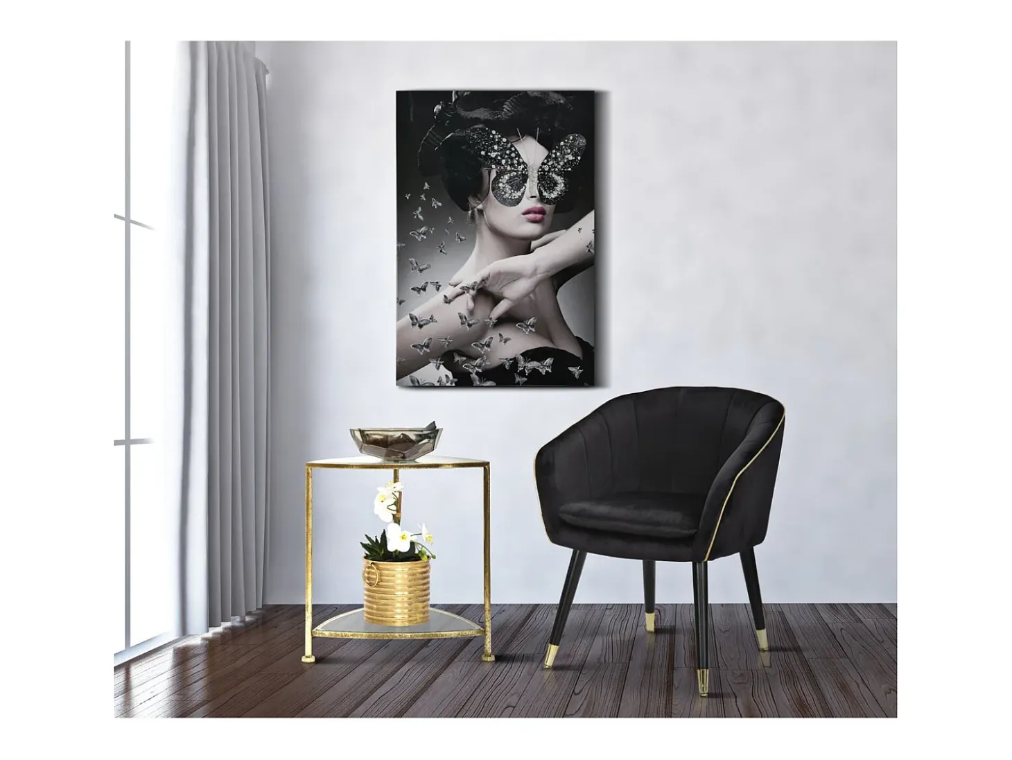 Sillón VKH317, Negro, 62x58x78 cm, Kendra Home