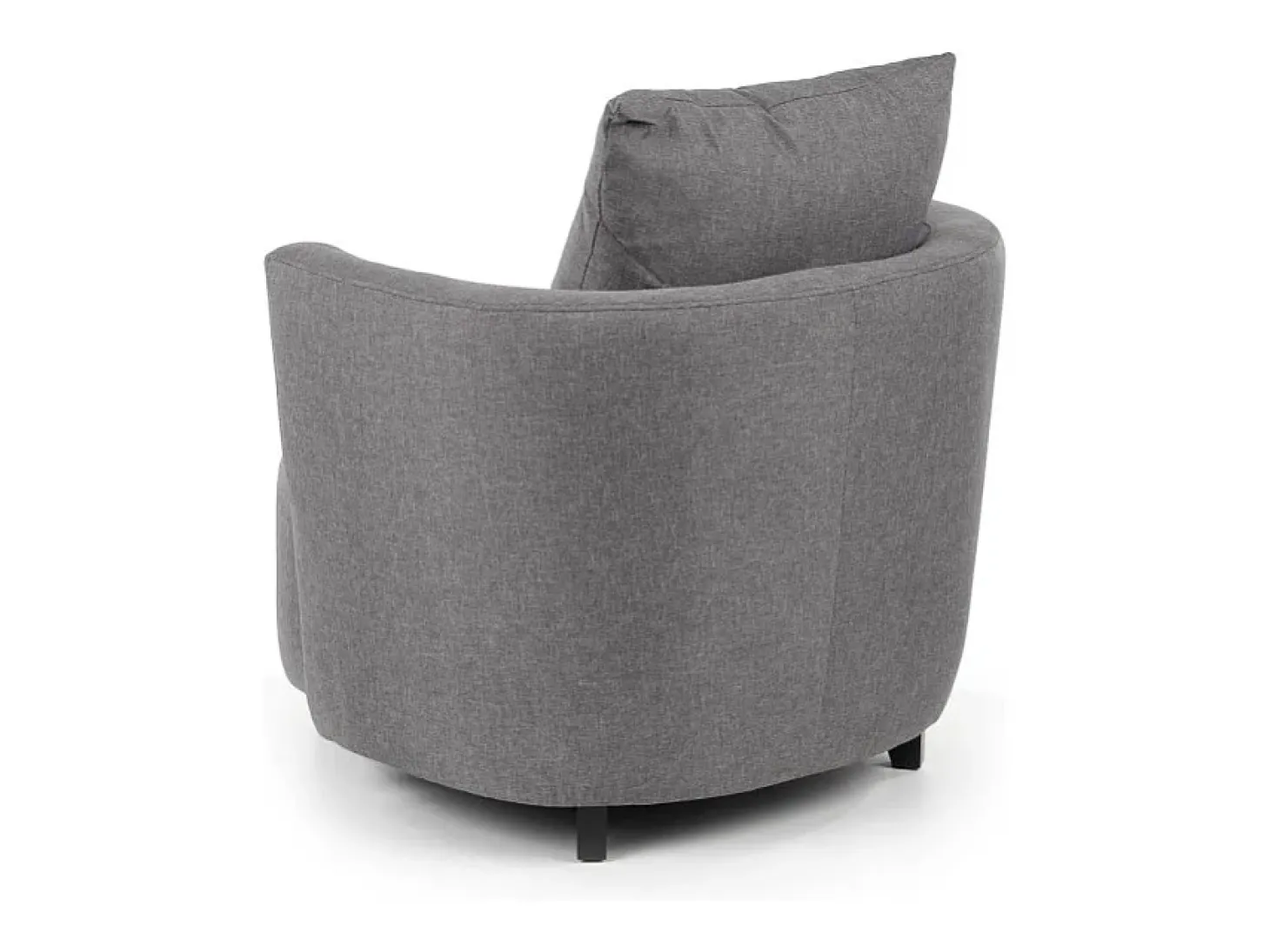 Sillón y reposapiés de tela gris con patas de madera maciza NOVA