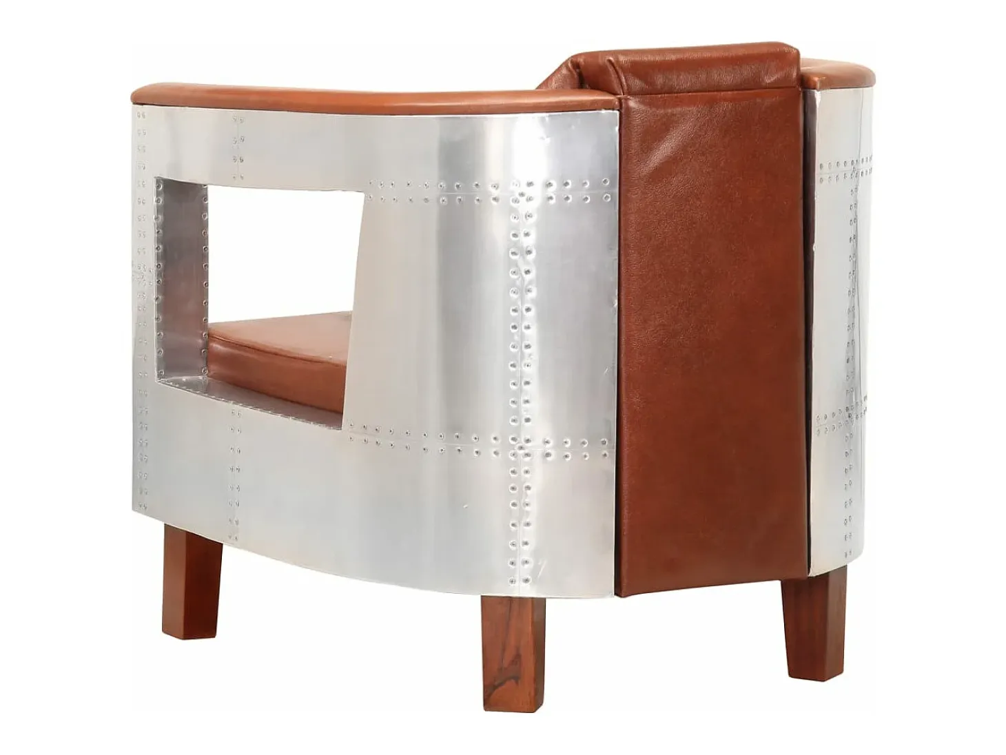 Sillon de aviador de cuero auténtico marrón