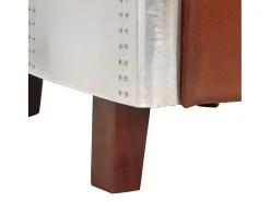 Sillon de aviador de cuero auténtico marrón