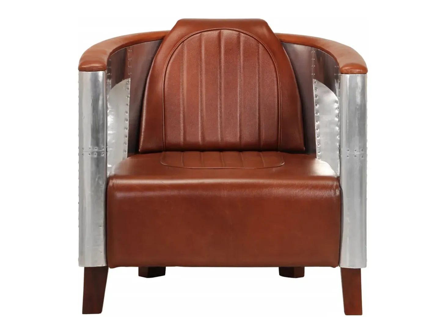 Sillon de aviador de cuero auténtico marrón