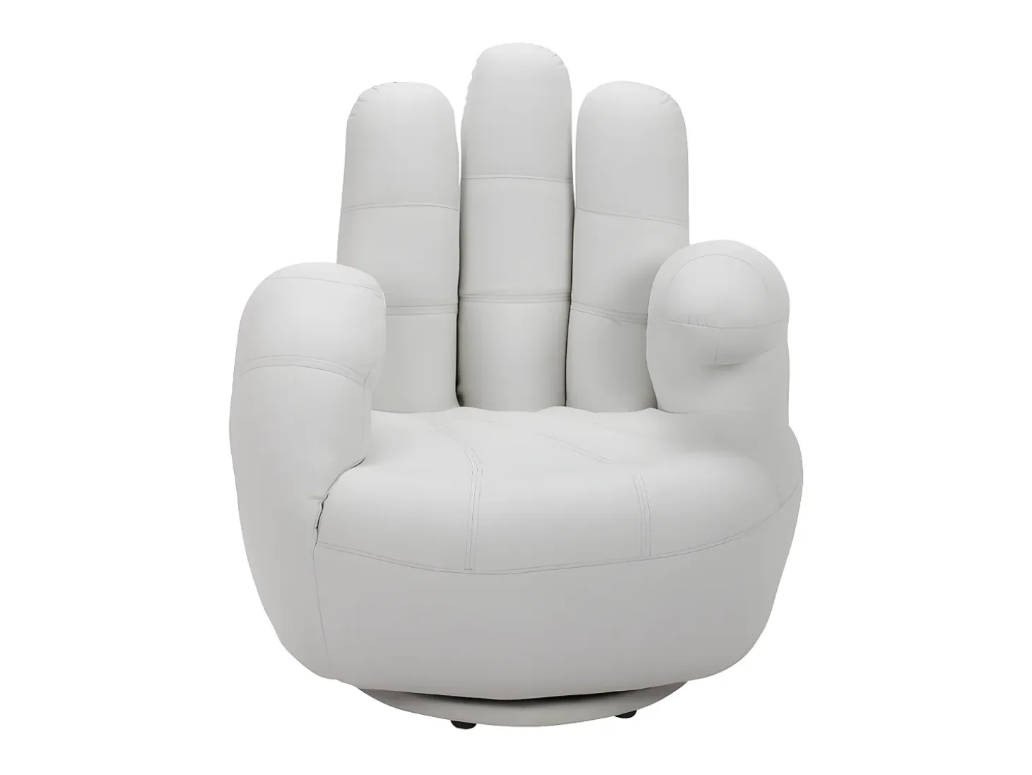 Sillon mano giratorio de piel sintetica en blanco CATCHY