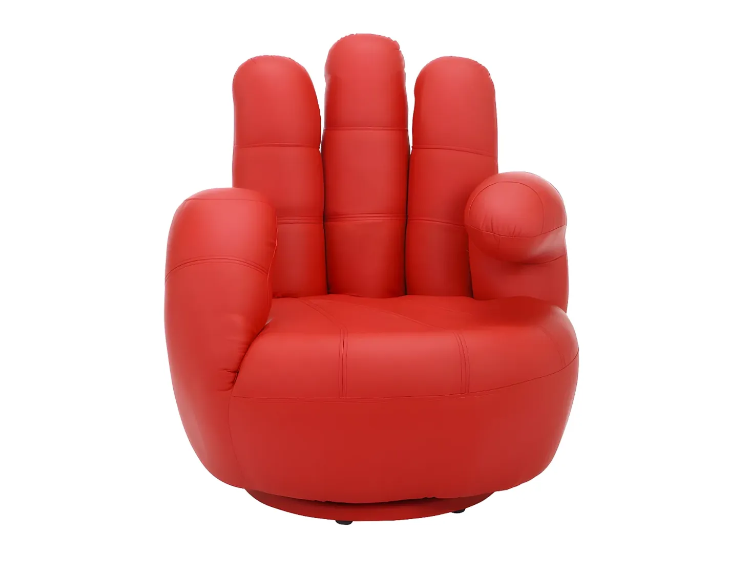 Sillon mano giratorio de piel sintetica en rojo CATCHY