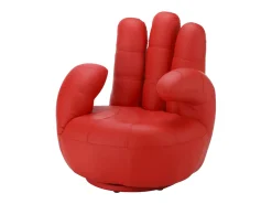 Sillon mano giratorio de piel sintetica en rojo CATCHY
