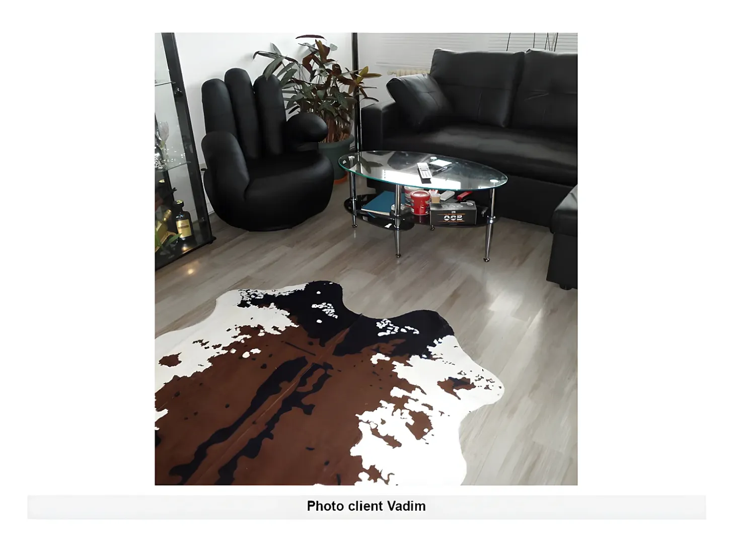 Sillon mano giratorio de piel sintetica en negro CATCHY