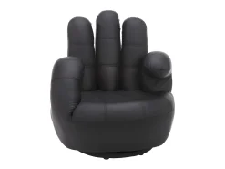 Sillon mano giratorio de piel sintetica en negro CATCHY