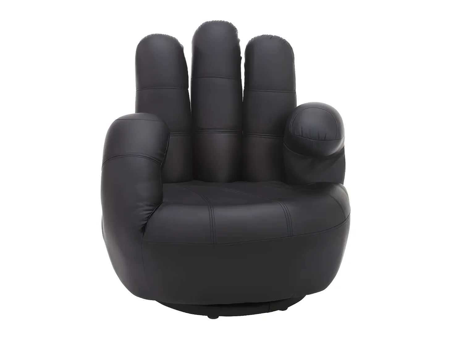 Sillon mano giratorio de piel sintetica en negro CATCHY