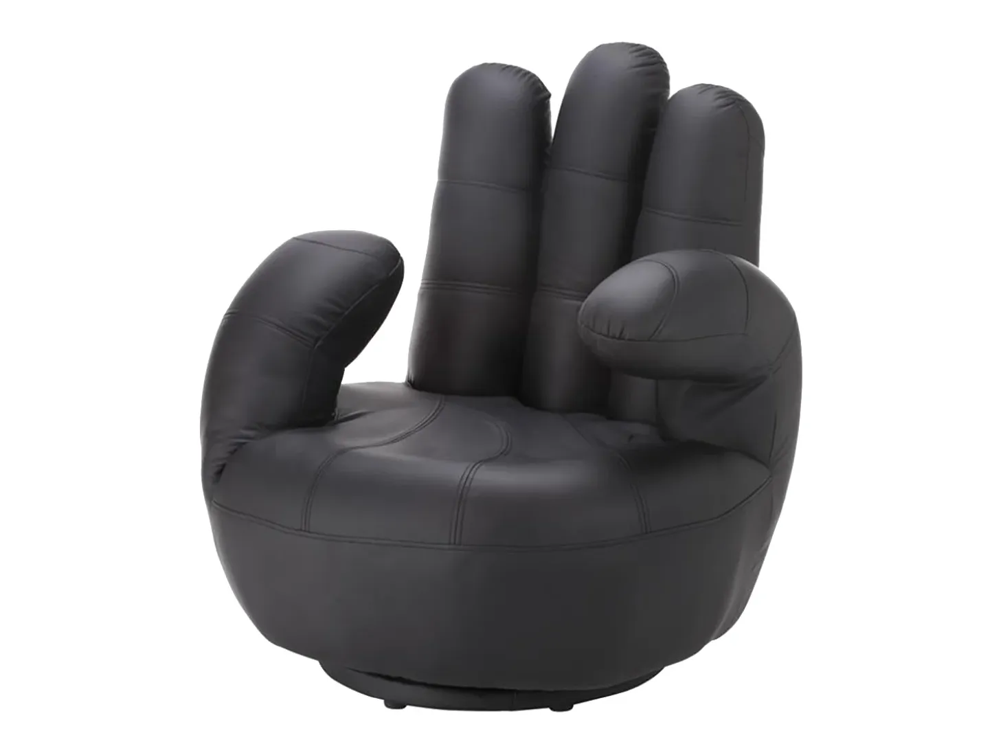 Sillon mano giratorio de piel sintetica en negro CATCHY