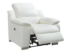 Sillon relax eléctrico de piel olor blanco marfil ARENA