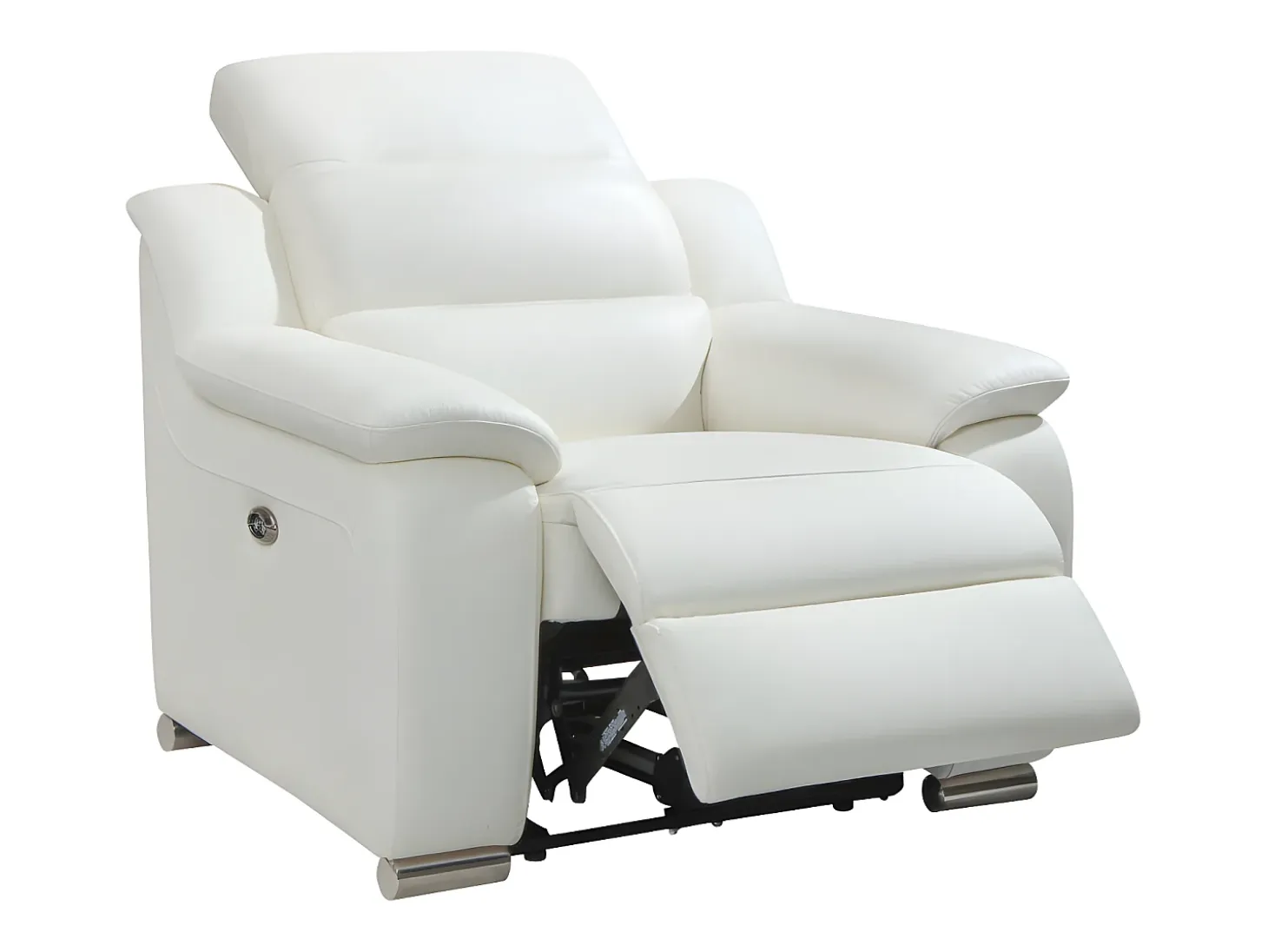 Sillon relax eléctrico de piel olor blanco marfil ARENA