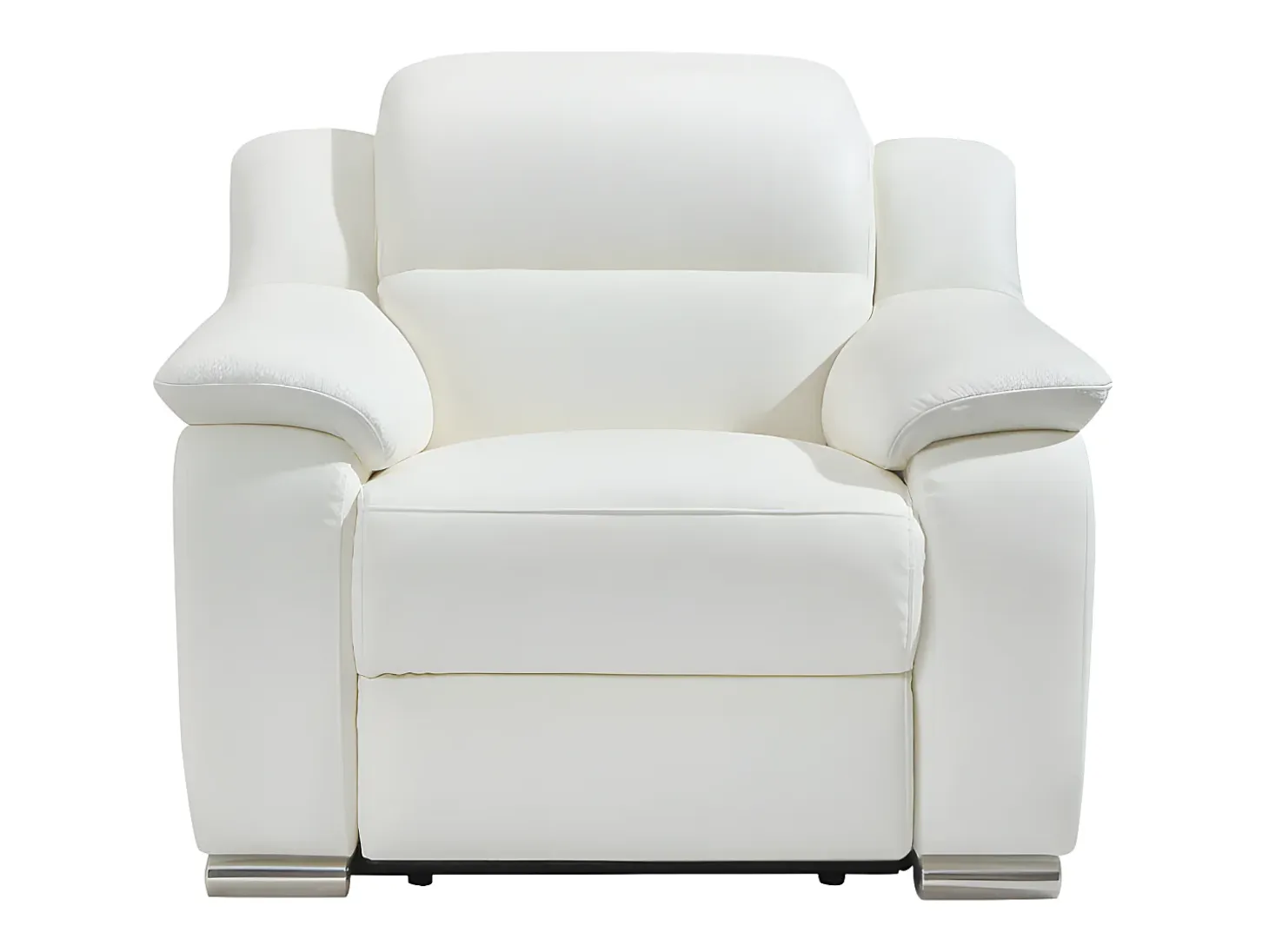 Sillon relax eléctrico de piel olor blanco marfil ARENA