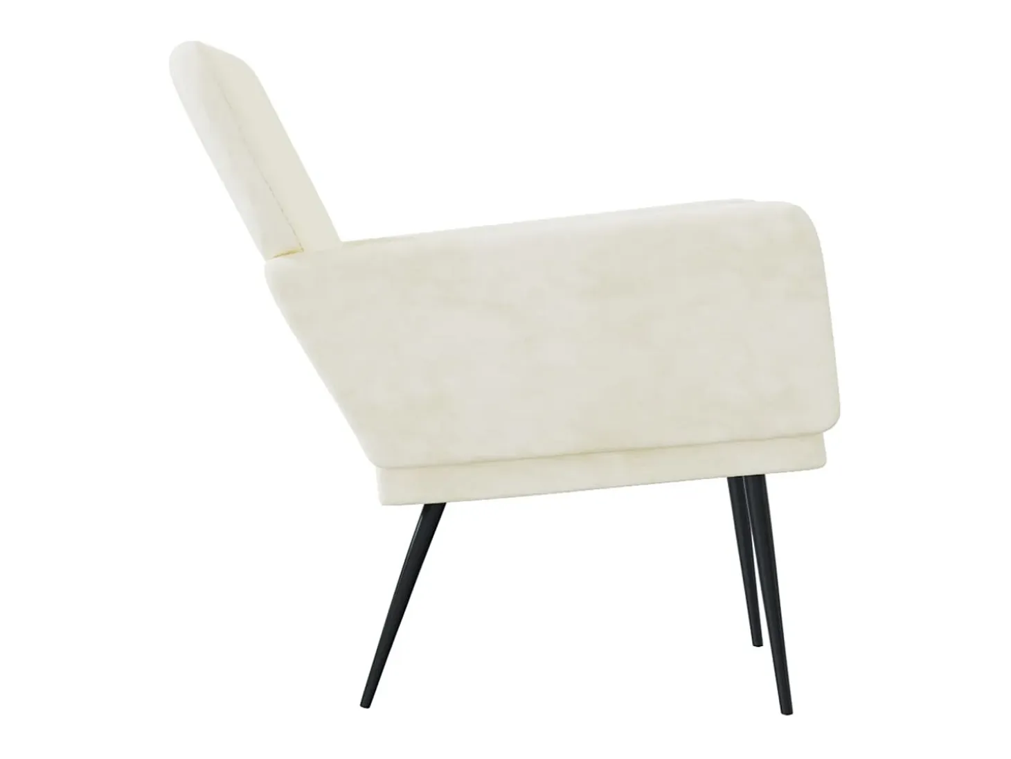 Silvenn Sillón de terciopelo crema 62x79x79 cm