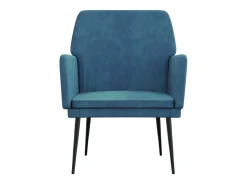 Silvenn Sillón de terciopelo azul 62x79x79 cm