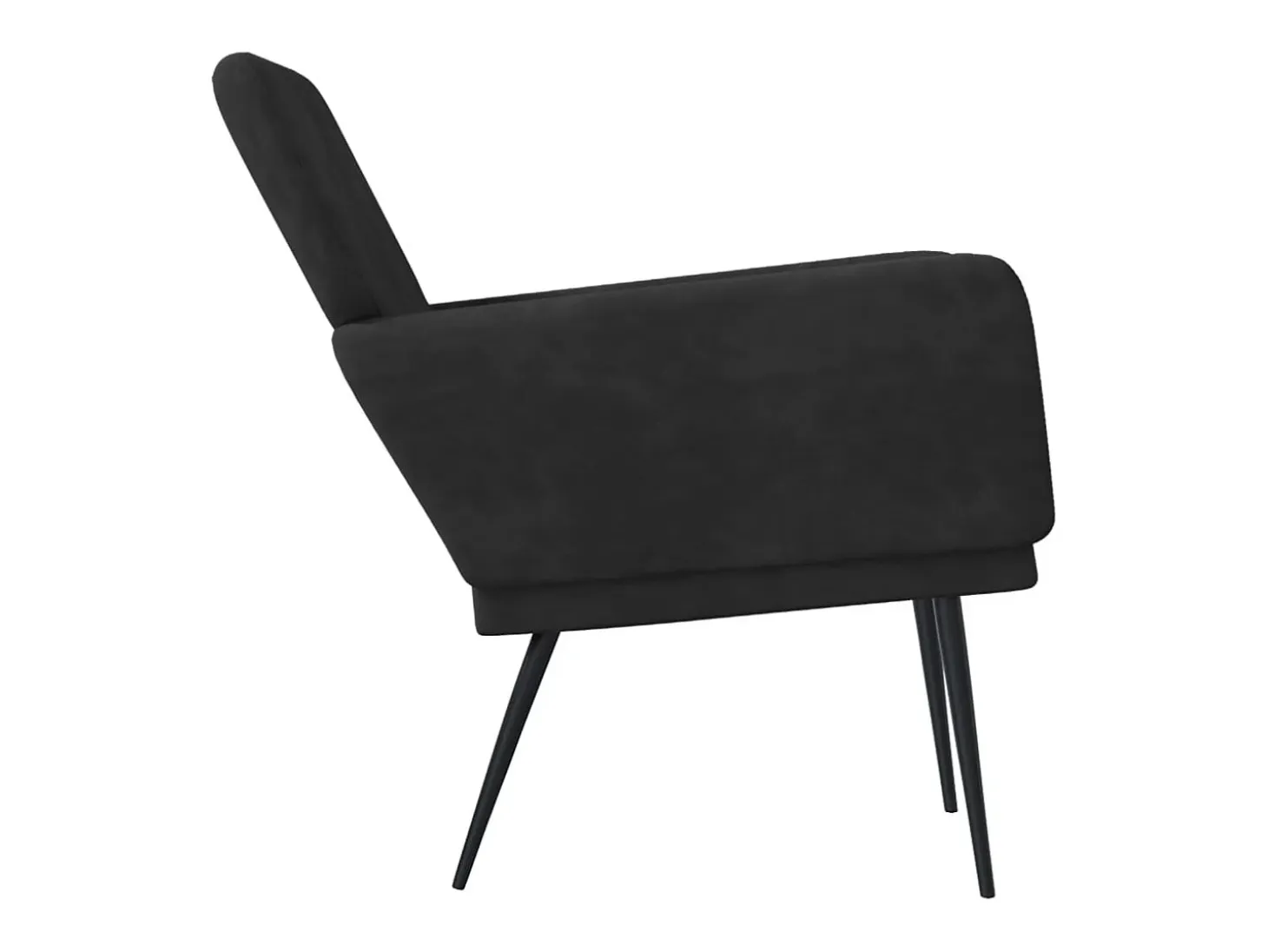 Silvenn Sillón de terciopelo negro 62x79x79 cm