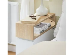 SoBuy FBT155-WN Mesa auxiliar con Ruedas Carrito con 2 cajones 50 x 20 x 61 cm
