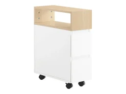 SoBuy FBT155-WN Mesa auxiliar con Ruedas Carrito con 2 cajones 50 x 20 x 61 cm