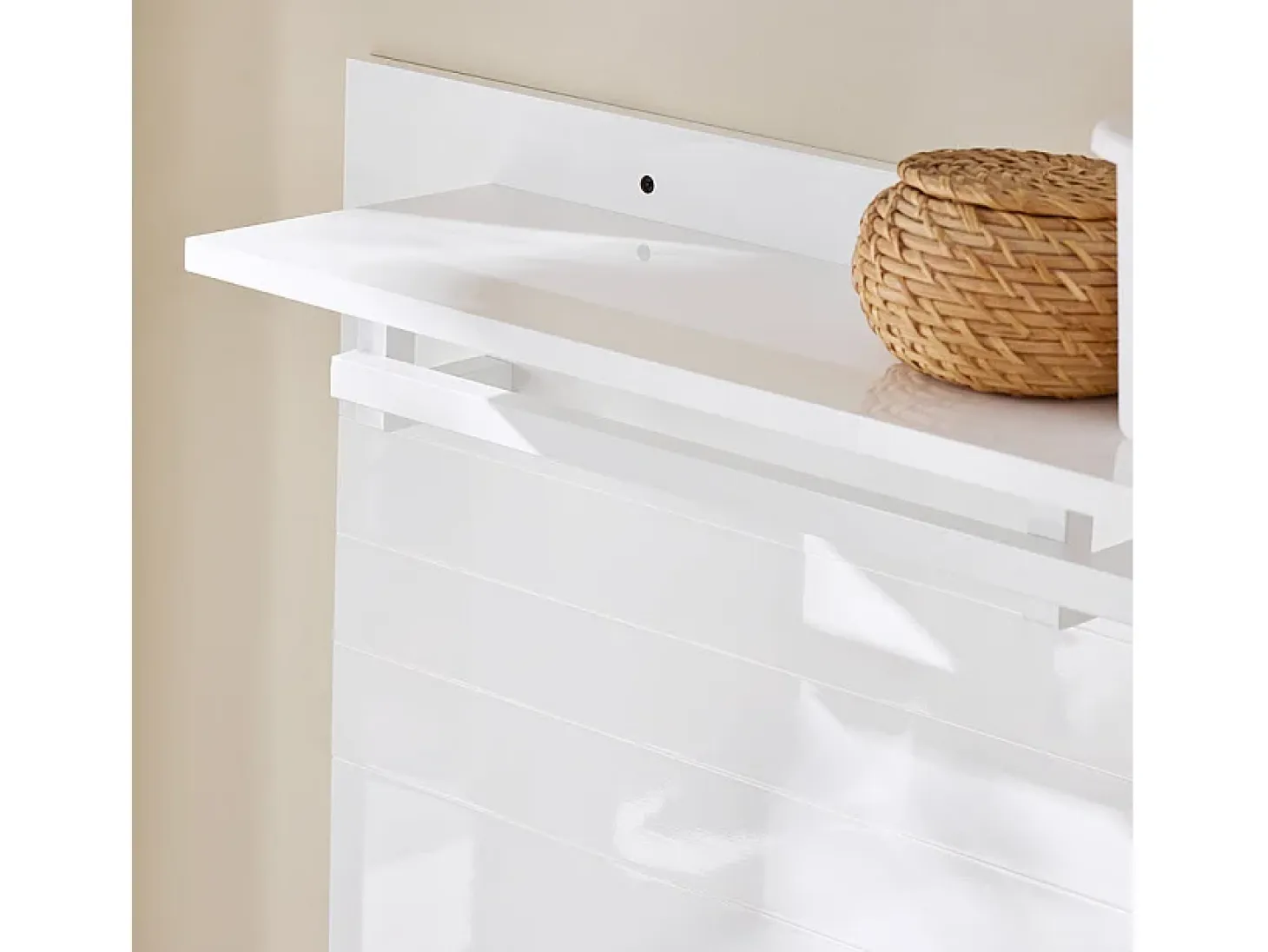 SoBuy FHK36-W Estante de Pared con 4 Ganchos Blanco 100 x 70 cm
