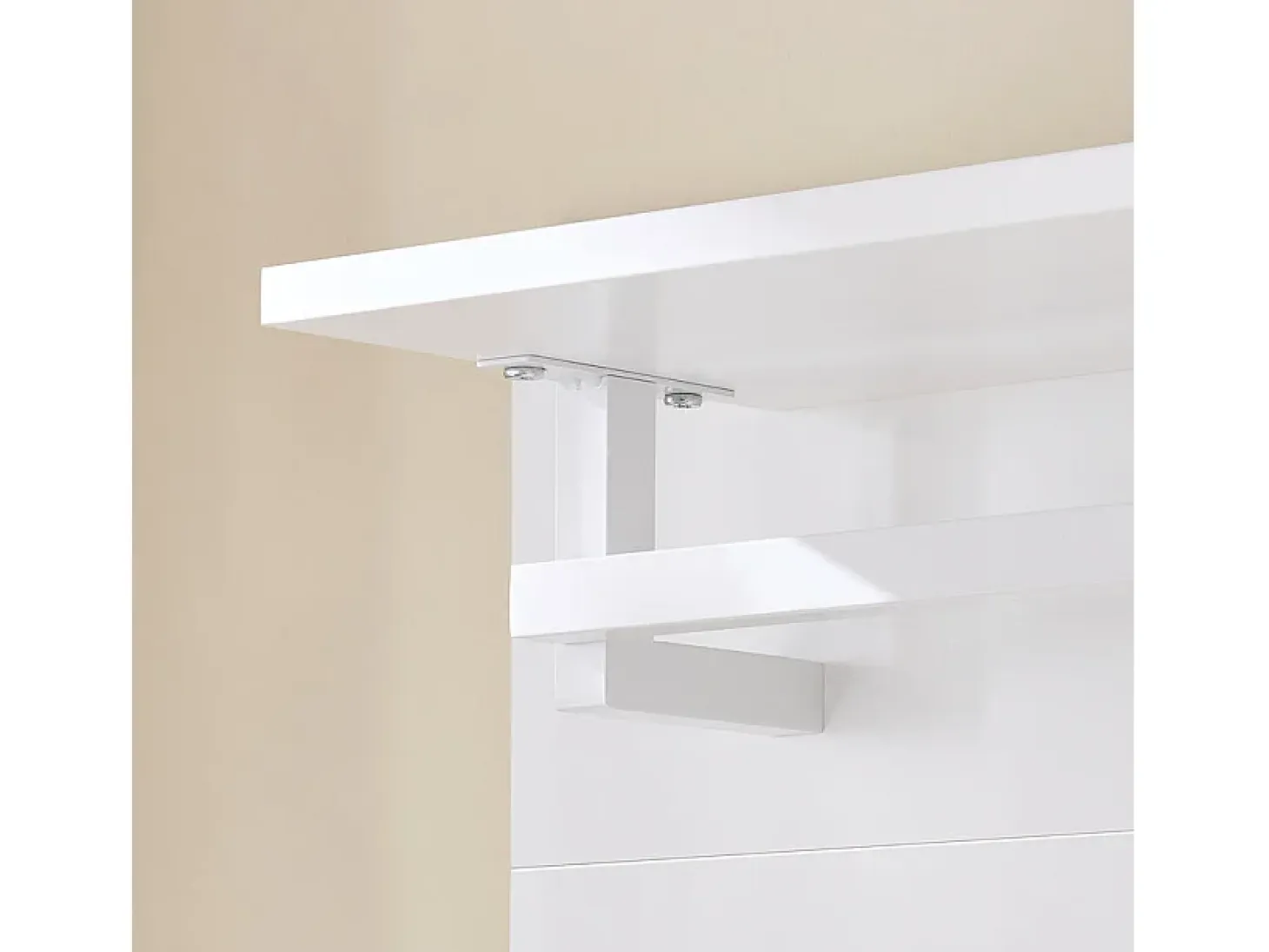SoBuy FHK36-W Estante de Pared con 4 Ganchos Blanco 100 x 70 cm