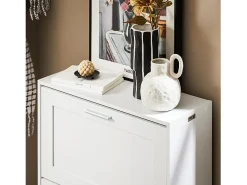 SoBuy FSR137-W Zapatero estrecho con 2 Solapas 60 x 25 x 80 cm Blanco