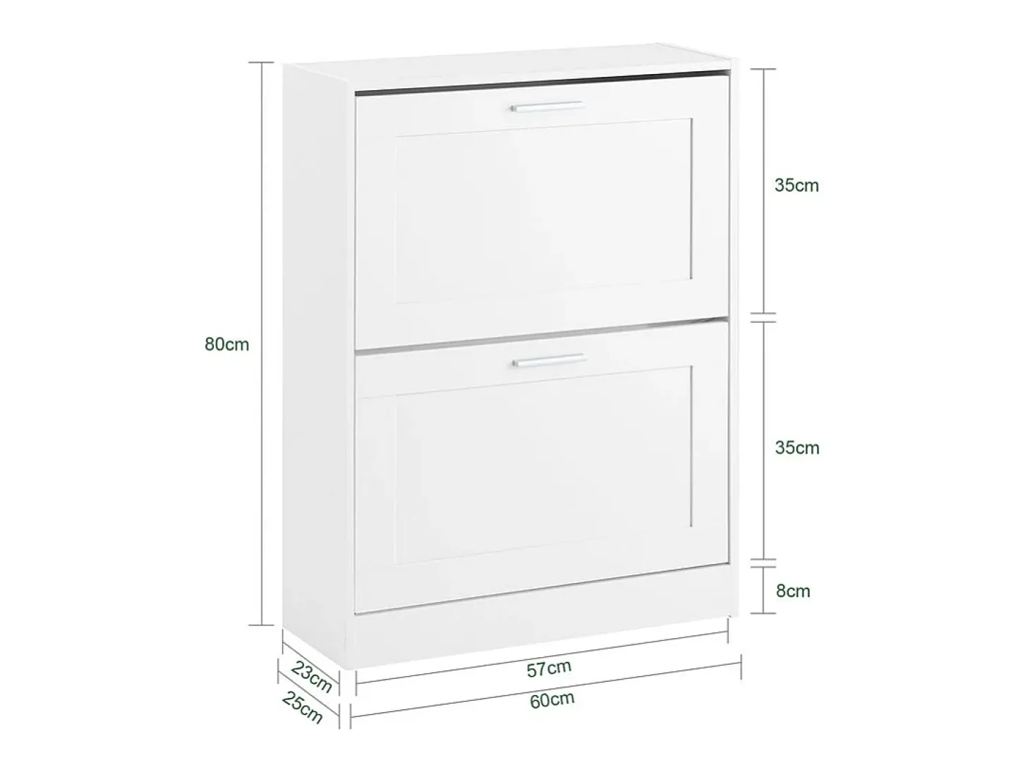 SoBuy FSR137-W Zapatero estrecho con 2 Solapas 60 x 25 x 80 cm Blanco