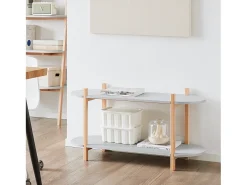 SoBuy HSTR01-HG - Aparador multifuncional con 2 estantes W101cm x W33.5cm x H51.5cm
