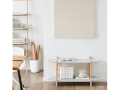 SoBuy HSTR01-HG - Aparador multifuncional con 2 estantes W101cm x W33.5cm x H51.5cm