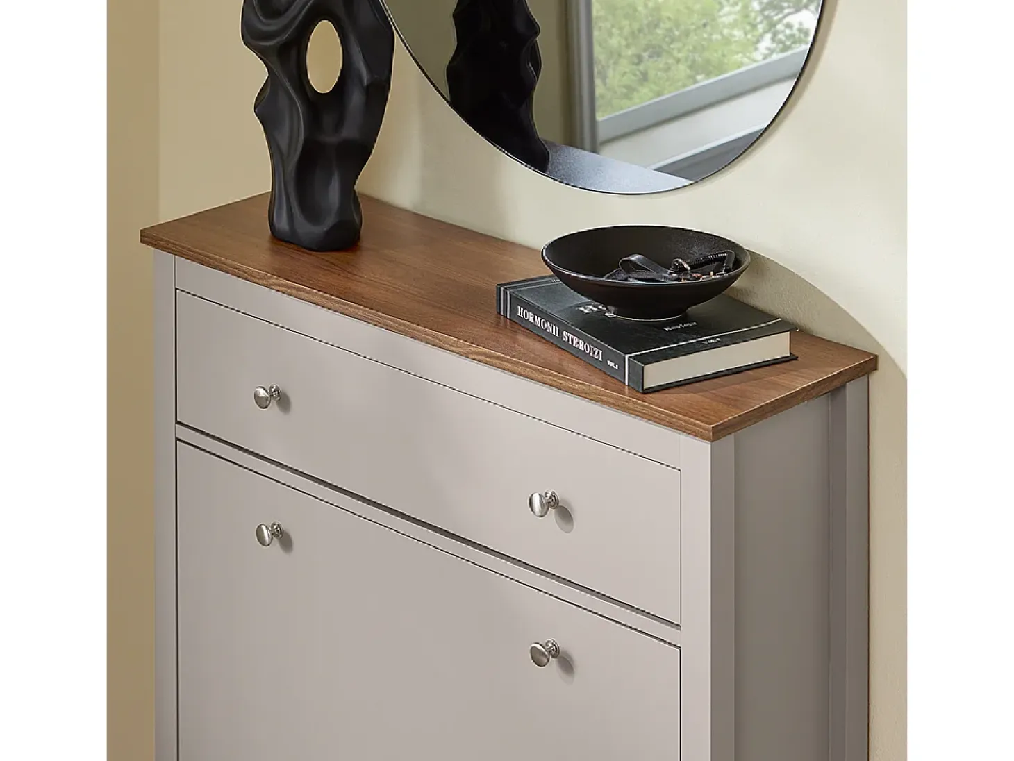 SoBuy Zapatero Estrecho con Cajón y 2 Puertas, de Madera, Color Marrón