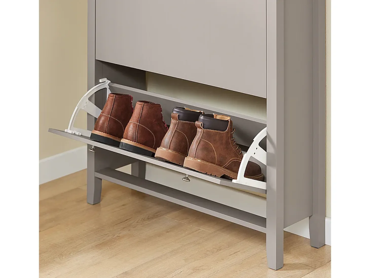 SoBuy Zapatero Estrecho con Cajón y 2 Puertas, de Madera, Color Marrón
