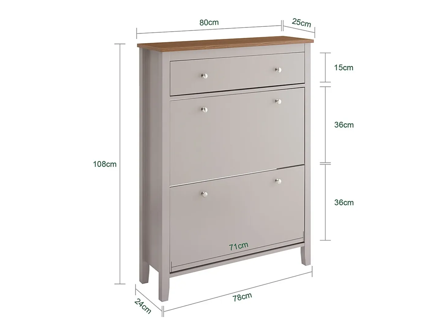 SoBuy Zapatero Estrecho con Cajón y 2 Puertas, de Madera, Color Marrón