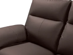 Sofá 3 pl relax: manual de piel de búfalo marrón PAKITA