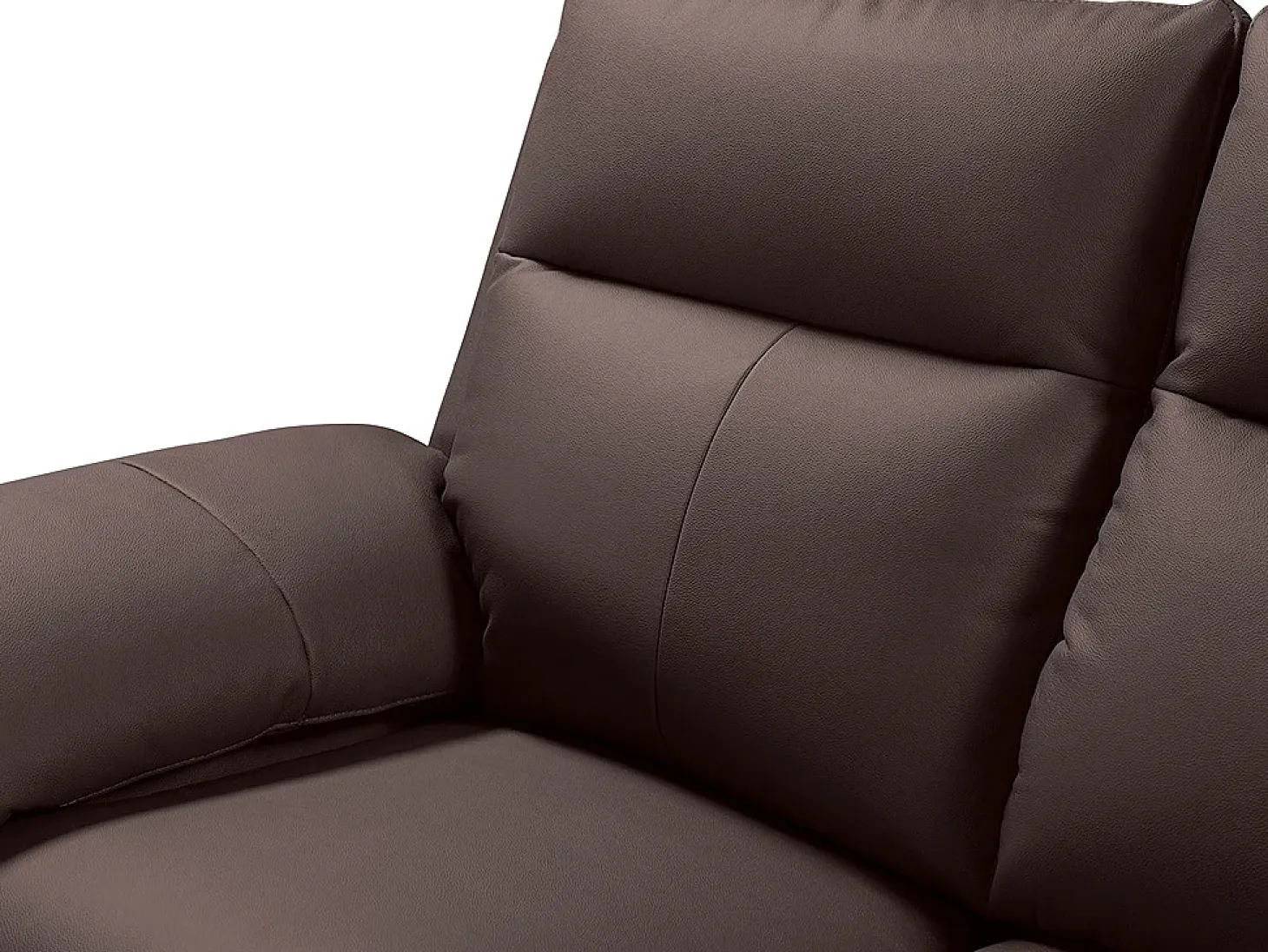 Sofá 3 pl relax: manual de piel de búfalo marrón PAKITA