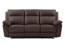 Sofá 3 pl relax: manual de piel de búfalo marrón PAKITA