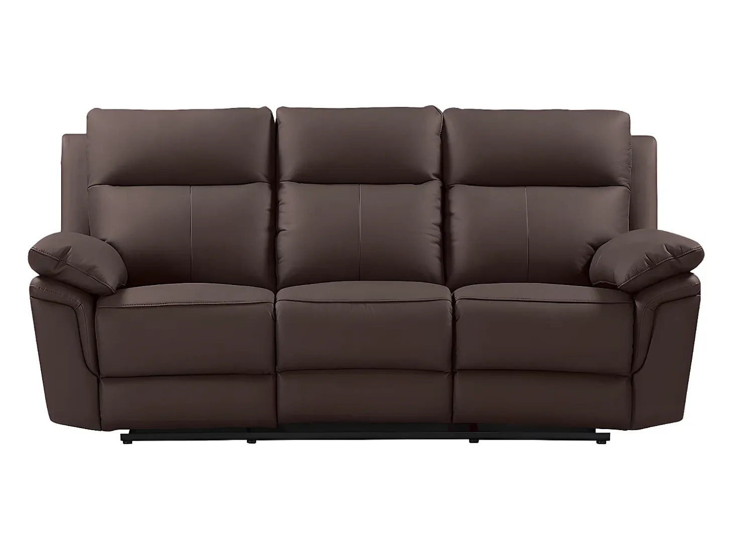 Sofá 3 pl relax: manual de piel de búfalo marrón PAKITA
