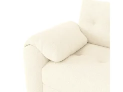 Sofá 3 plazas - con espacio de almacenamiento - con reposacabezas y mesa auxiliar integrada - beige